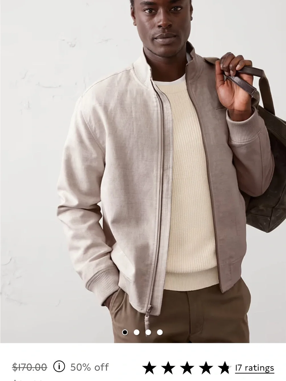 Banana Republic Beige Bomber Jacket